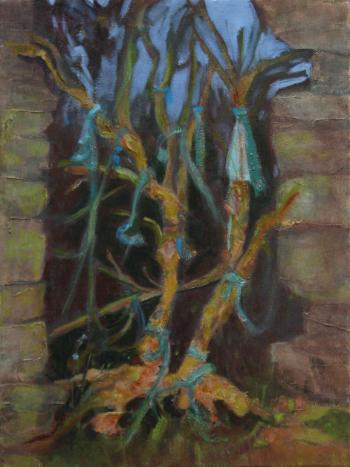 Rag Tree Glendasan Valley | Oil on canvas 40 x 30 cm framed 2024 | Judy Carroll Deeley